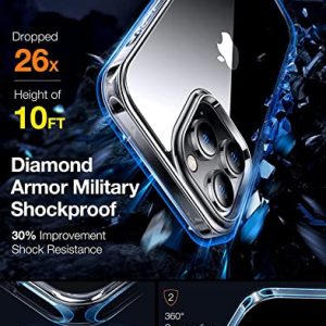 Coque en Silicone Rigide  pour iPhone 14 Pro Max - Militaire SGS Antichoc et Technologie n°1 Anti-jaune - Diamond-G - Transparente - TORRAS – Image 2
