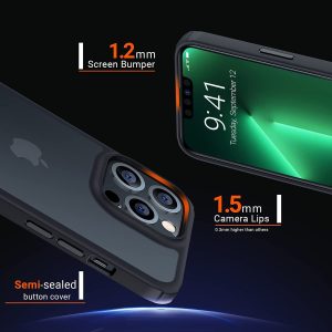 Coque de Protection MarsClimber pour IPhone 12 Pro Max [3 façons de support] Dos Mat Translucide et Pare-chocs en Silicone avec Béquille en Métal - Noir Mystique - TORRAS – Image 8