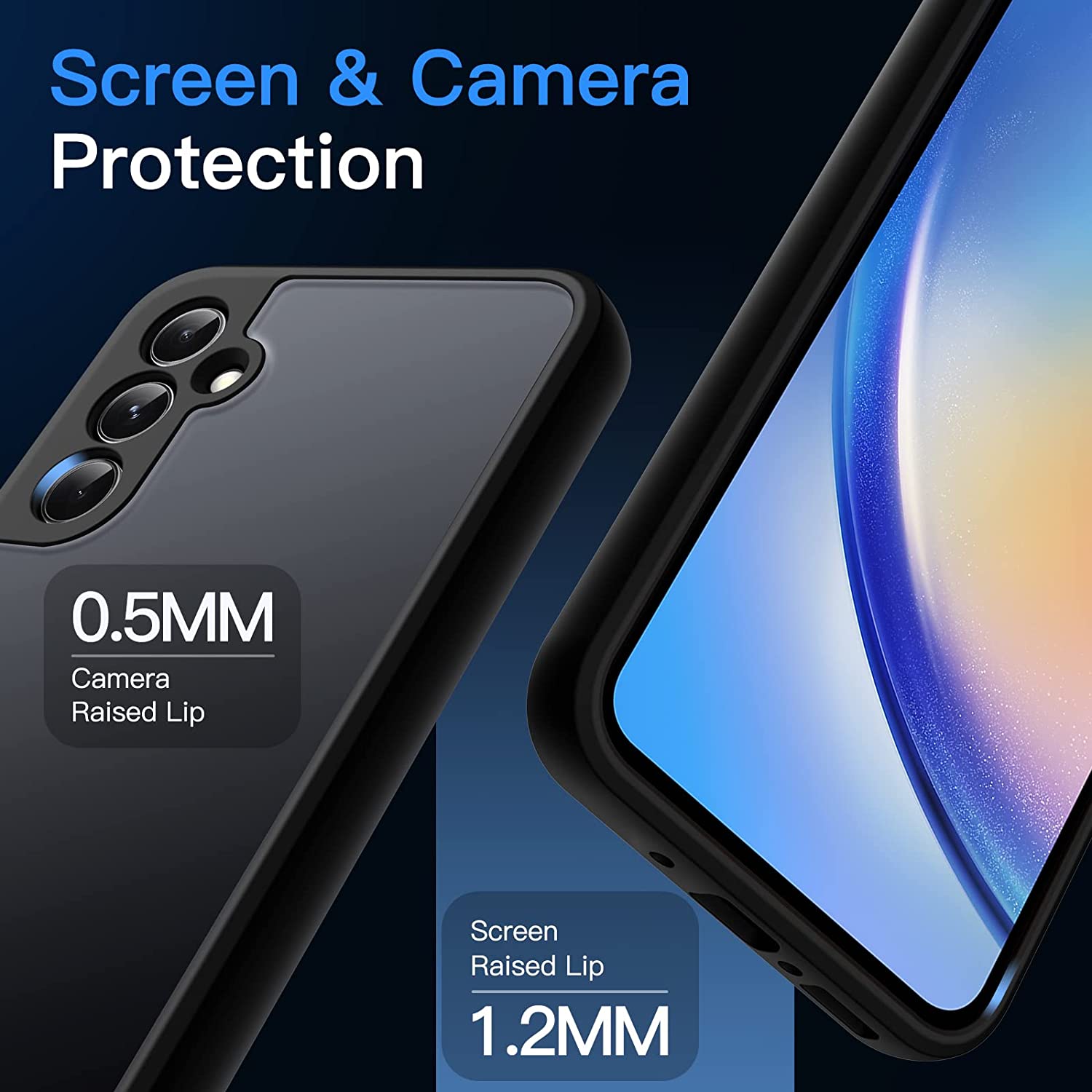 Coque JETech Mat pour Samsung Galaxy A34 6,6 Pouces (Noir) 6