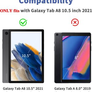 Verre Trempé (film protection d'écran) pour Samsung Galaxy Tab A8 10,5" 2021-  SM-X200 - X205 - Haute Définition - 9H Dureté - Anti Rayures - Lot de 2 - Gerutek – Image 2