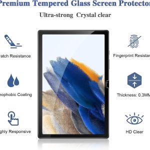 Verre Trempé (film protection d'écran) pour Samsung Galaxy Tab A8 10,5" 2021-  SM-X200 - X205 - Haute Définition - 9H Dureté - Anti Rayures - Lot de 2 - Gerutek – Image 3