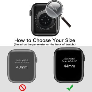 Coque avec Protection D'écran Compatible avec Apple Watch SE (2022 - 2020) - Series 6 5 4 44 mm - Lot de 2 - Noir - JETech – Image 4