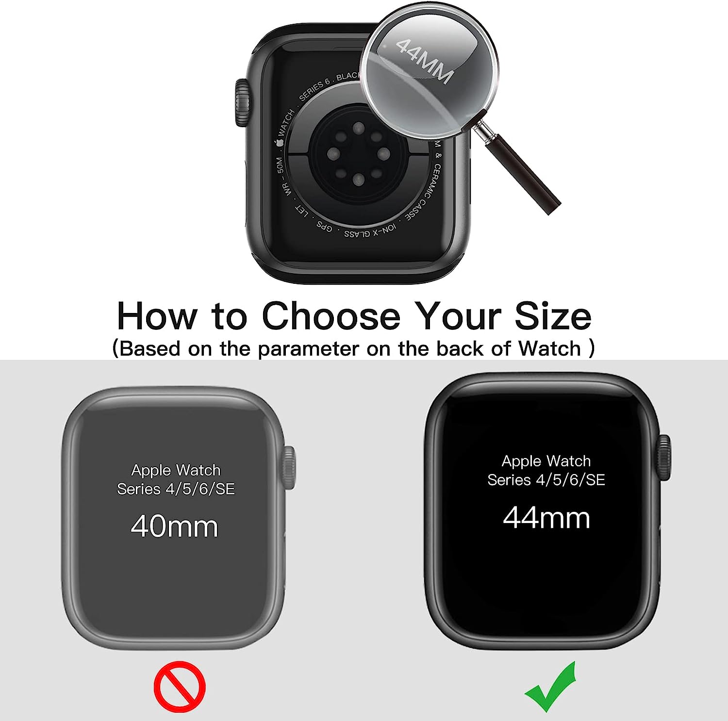 Lot de 2 coque avec protection d’écran Compatible avec Apple Watch SE (2022, 2020), Series 6 5 4 44 mm, Noir – JETech 2