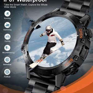 Smart Watch (Montre Connectée) Intelligente pour Homme, Appel Bluetooth, Moniteur de Fréquence Cardiaque Sommeil 100+Modes Sportifs IP67 Etanche,1.39" HD  Noir - SIEMORL – Image 4