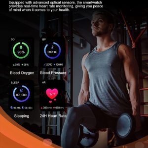 Smart Watch (Montre Connectée) Intelligente pour Homme, Appel Bluetooth, Moniteur de Fréquence Cardiaque Sommeil 100+Modes Sportifs IP67 Etanche,1.39" HD  Noir - SIEMORL – Image 6