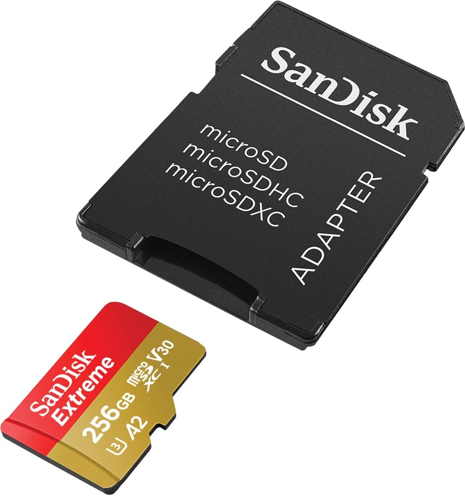 SanDisk 256 Go Extreme Carte Mémoire MicroSDXC + Adaptateur SD avec Performances Applicatives A2 Jusqu’à 190 Mo:s:130 Mo:s, Classe 10, U3, V30 Visiter la boutique SanDisk – 3