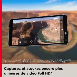 Carte Mémoire Ultra microSDXC UHS-I 256 Go + Adaptateur SD, avec jusqu'à 150 Mo/s - Classe 10 - U1 - homologuée A1 - SanDisk – Image 3