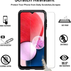 Coque en Silicone Antichoc pour Samsung Galaxy A13 4G - A13 5G - A04S avec 3 Pièces Protection Écran en Verre Trempé - Noir - Ivoler – Image 2