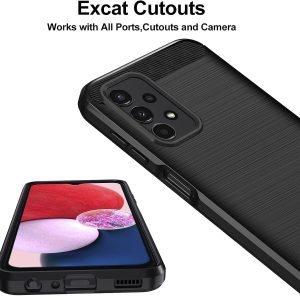Coque en Silicone Antichoc pour Samsung Galaxy A13 4G - A13 5G - A04S avec 3 Pièces Protection Écran en Verre Trempé - Noir - Ivoler – Image 5