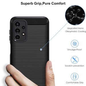 Coque en Silicone Antichoc pour Samsung Galaxy A13 4G - A13 5G - A04S avec 3 Pièces Protection Écran en Verre Trempé - Noir - Ivoler – Image 6