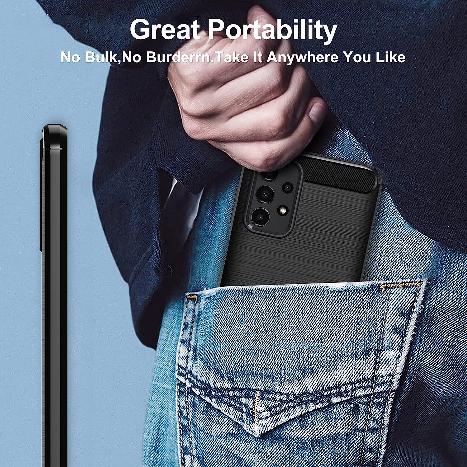 Coque pour Samsung Galaxy A13 4G, A13 5G, A04S avec 3 Pièces Protection écran en Verre Trempé, Noir – ivoler 7