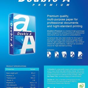 Rame de Papier A4 80g - 500 feuille - Double A – Image 4