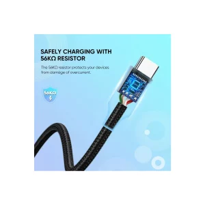 Câble USB-C vers USB-A en nylon tréssé et aluminium, noir 0,25m - Ugreen – Image 6