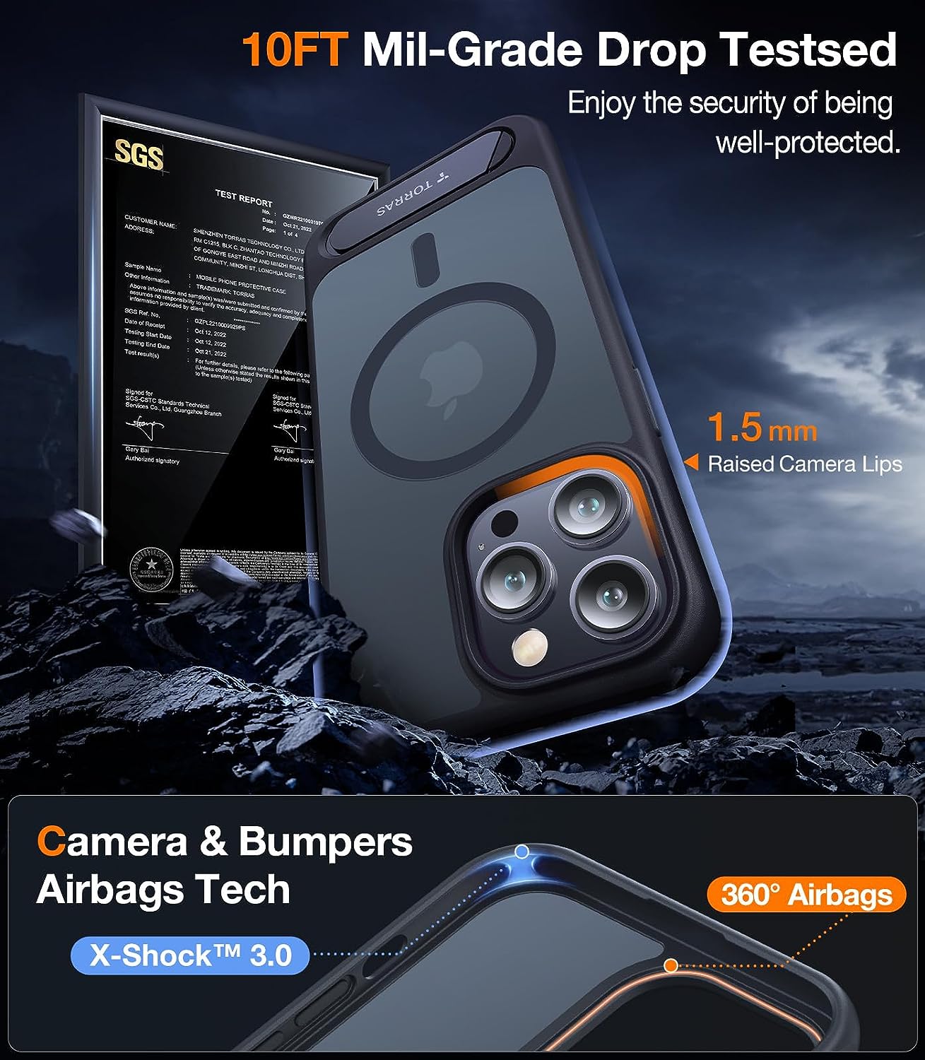 Coque magnétique pour iPhone 15 Pro Max, avec MagSafe et béquille intégrée – Torras Pstand – Noir 5