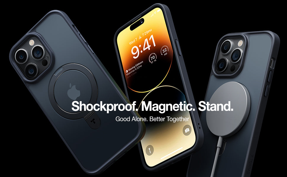 Coque Torras UPRO Ostand pour iPhone 15 Pro: Antichoc, Magnétique, avec Support