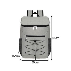 Sac à dos isotherme grande capacité pour la pêche à la plage Voyage Gris – Image 2