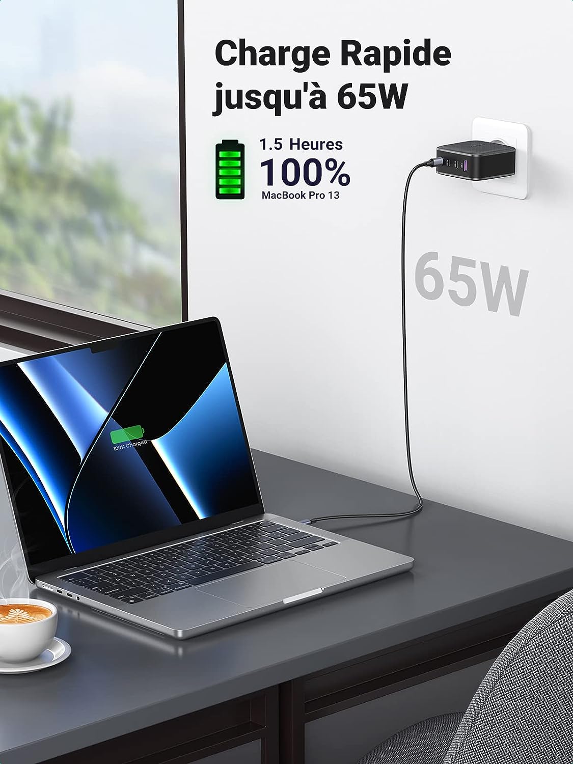 UGREEN 65W Chargeur USB C 4 Ports avec GaN Tech – 1