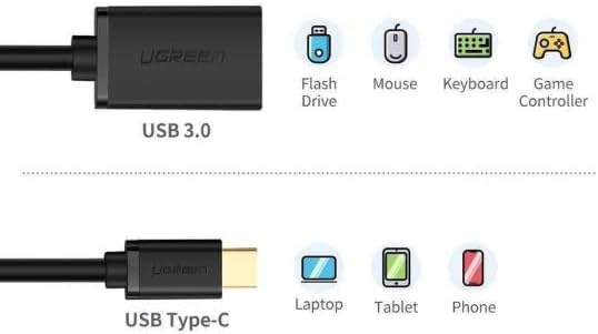 UGREEN Type-C USB 3.0 Converter Adapter Black 150mm – 1