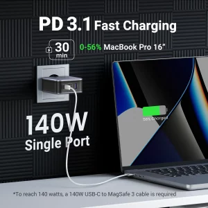 Charge rapide MacBook Pro 16” via le port 140W PD 3.1