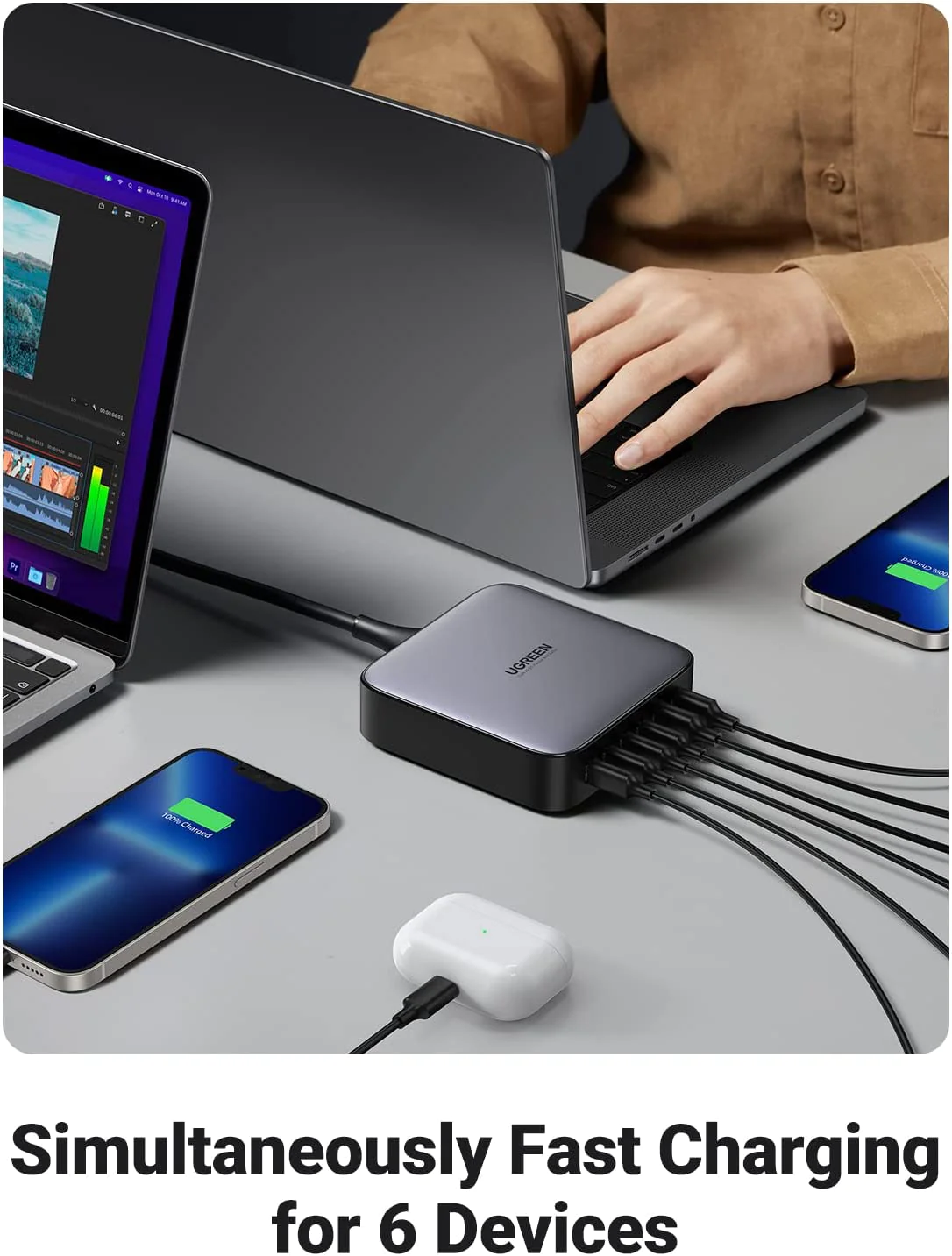 Ugreen Nexode 200W USB C GaN Charger-6 ports Chargeur de bureau – 5