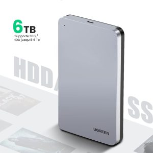 Boitier 2,5 pouces pour disque dur externe SATA III II I HDD SSD, USBC - Ugreen – Image 4