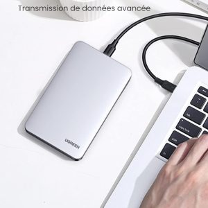Boitier 2,5 pouces pour disque dur externe SATA III II I HDD SSD, USBC - Ugreen – Image 3