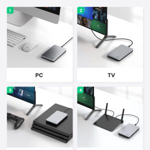Boitier 2,5 pouces pour disque dur externe SATA III II I HDD SSD, USBA - Ugreen – Image 4
