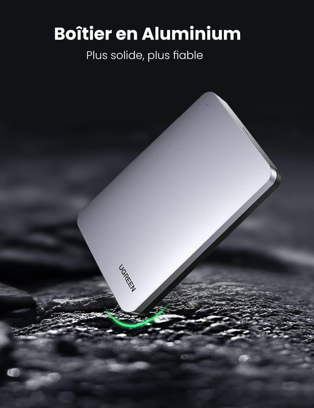 Boitier 2,5 Pouces pour Disque Dur externe SATA III II I HDD SSD, avec Câble USB A vers USB-C – UGREEN 5