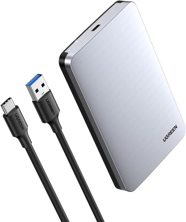 Boitier 2,5 Pouces pour Disque Dur externe SATA III II I HDD SSD, avec Câble USB A vers USB-C - UGREEN