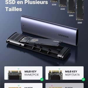 Boîtier SSD M.2 NVME SATA USB 3.2 - Ugreen – Image 7