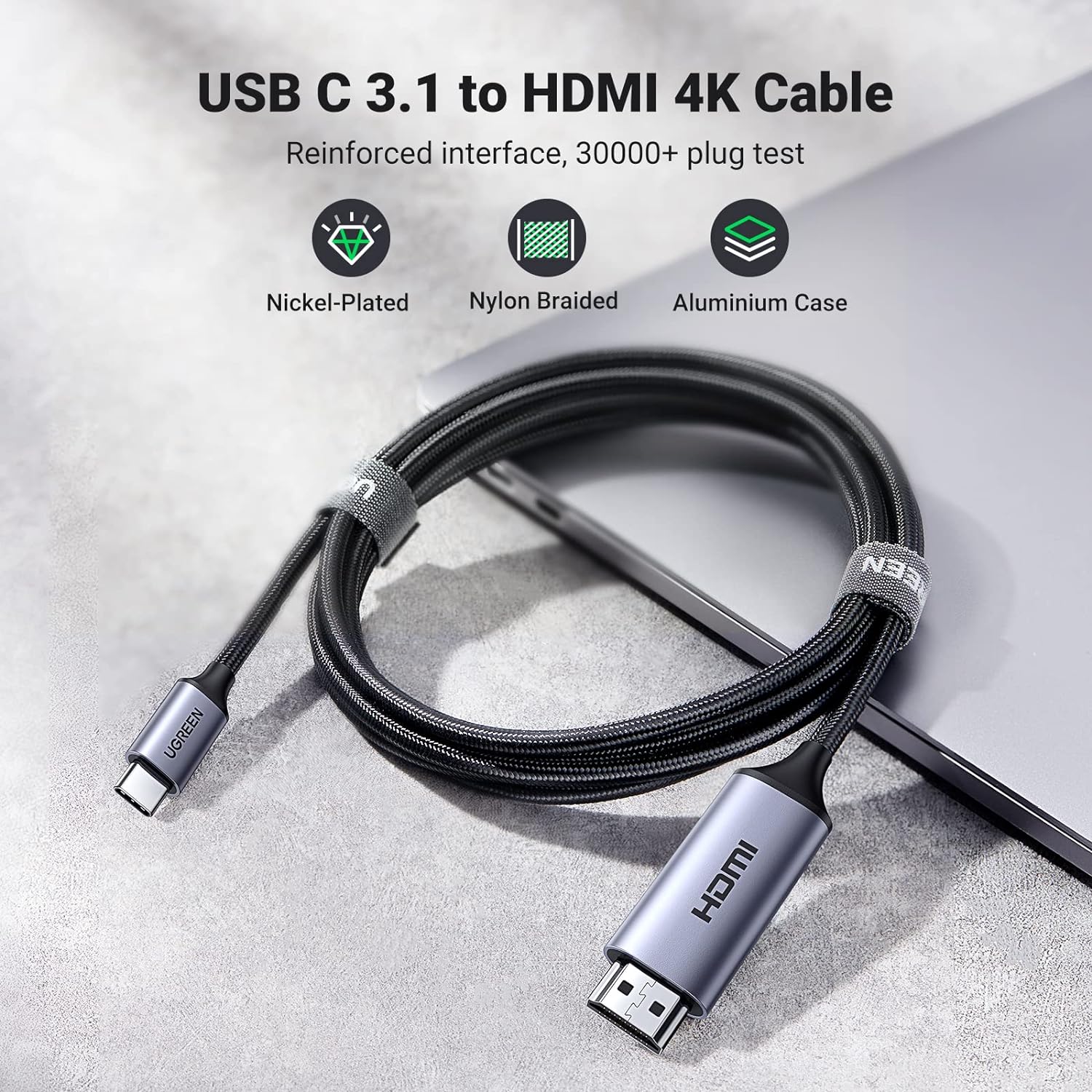 Cable 4K UHD USB-C vers HDMI, 1.5m – UGREEN (black) 7