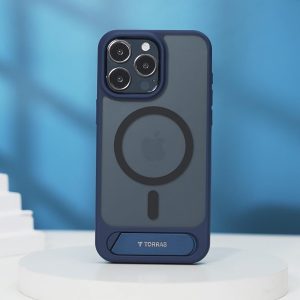 Coque Pstand pour iPhone 15 Pro,  avec MagSafe et béquille intégrée, bleu marine - Torras – Image 7