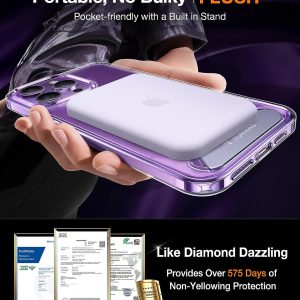 La coque transparente Torras Pstand pour iPhone 15 Pro avec détails de la technologie d'airbags X-Shock 3.0 et contours surélevés pour la protection de la caméra.