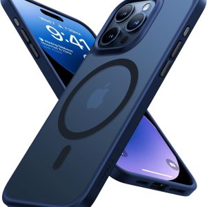 Coque Torras Guardian Series bleu marine antichoc pour iPhone 15 Pro Max avec Magsafe, finition mate.