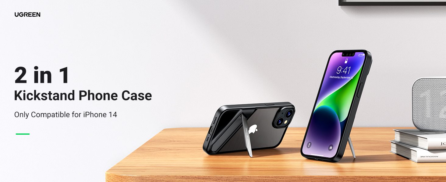 Coque pour iPhone 14 6,1 pouces avec béquille en métal – UGREEN 5