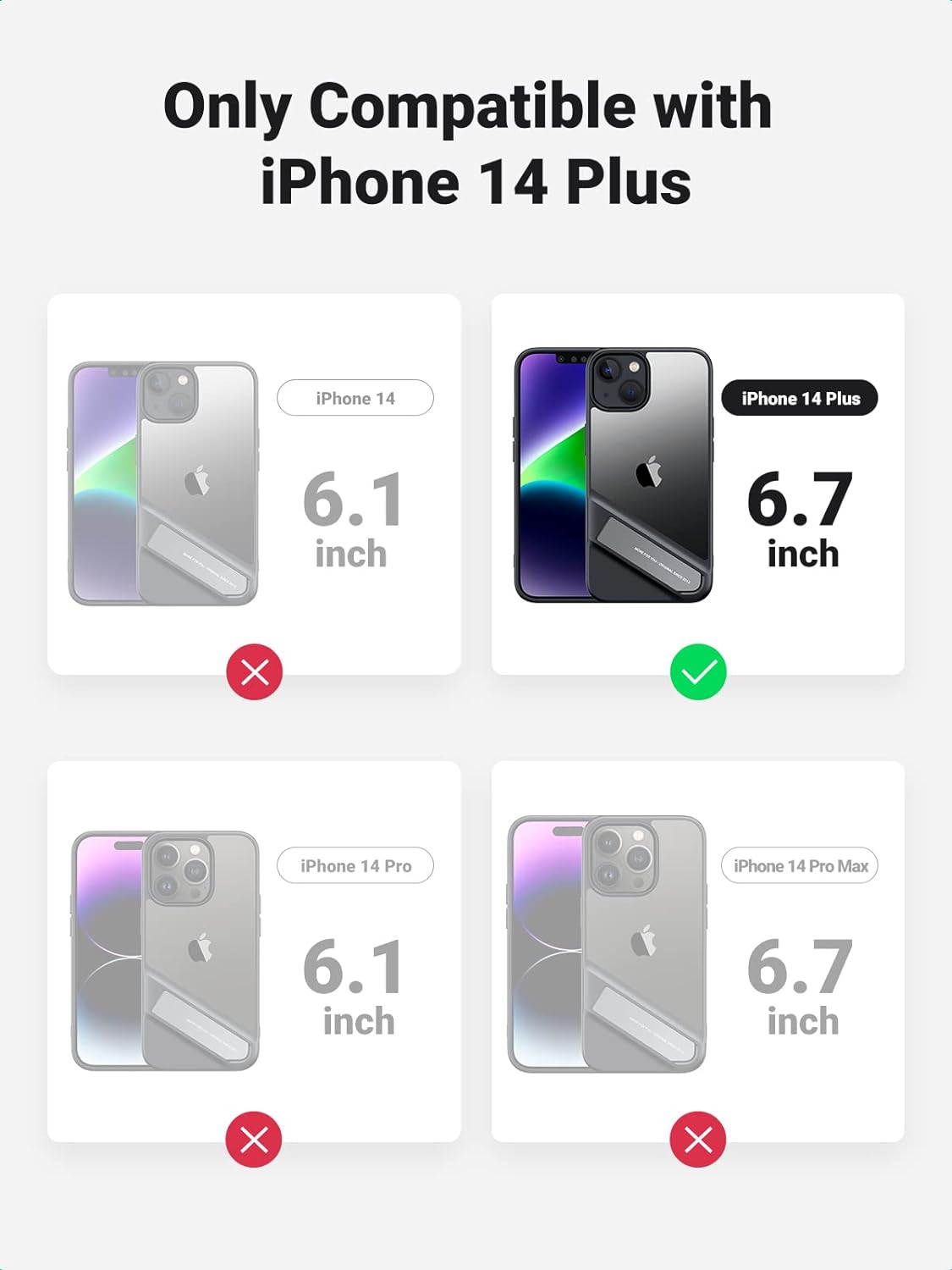 Coque pour iPhone 14 plus, avec béquille en métal – UGREEN 4