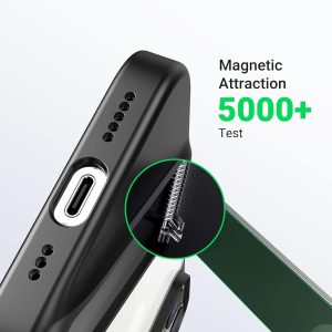 Coque iPhone 14 Pro Max UGREEN testée pour sa résistance magnétique et sa durabilité avec plus de 5000 tests.