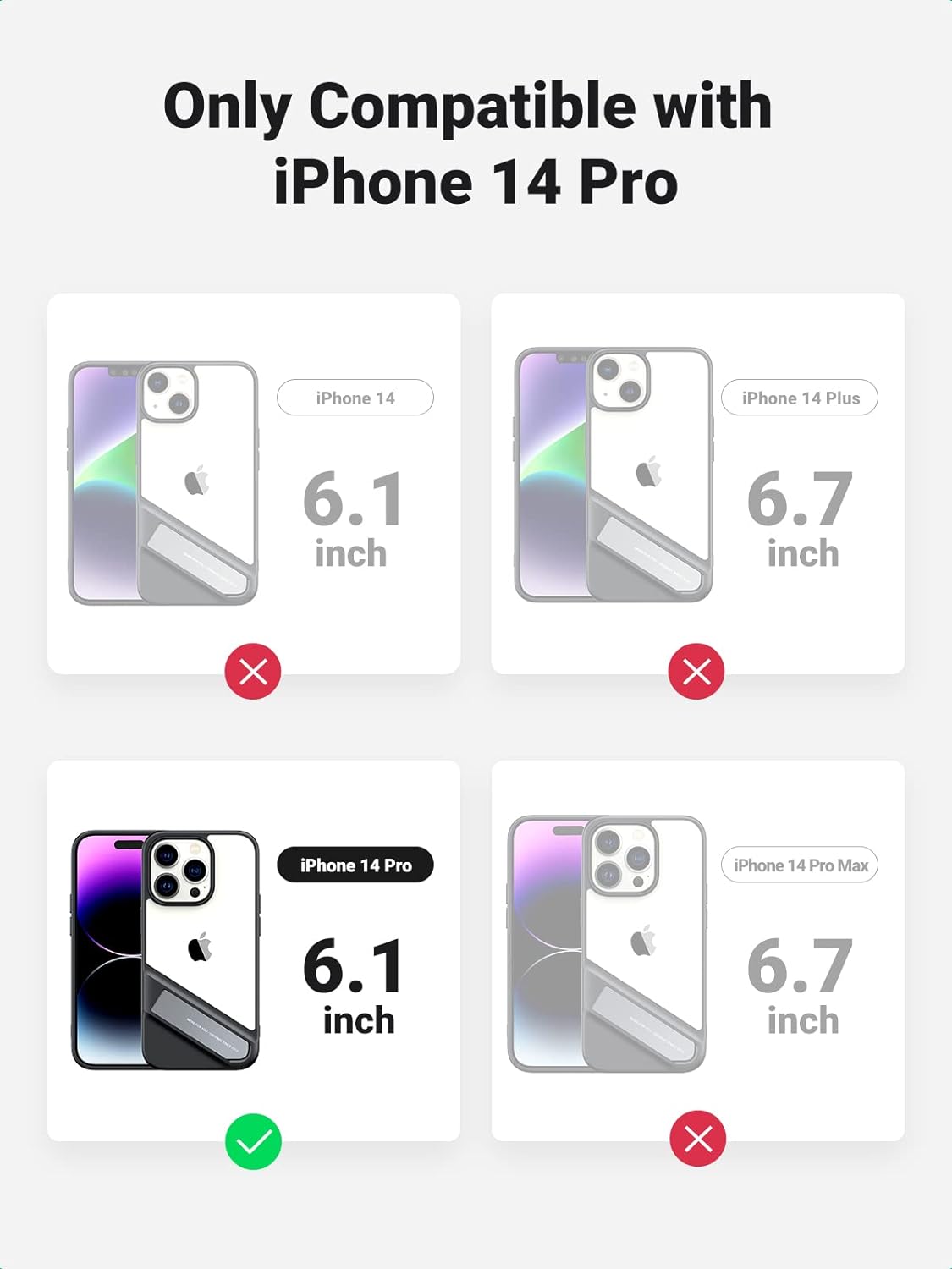 Coque pour iPhone 14 pro, avec béquille en métal – UGREEN 4