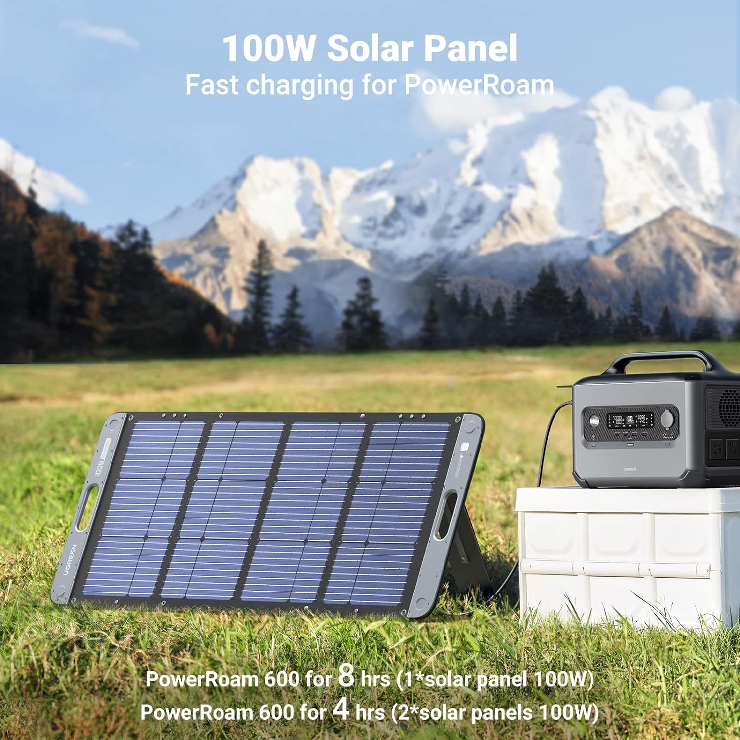 Panneau Solaire Portable Monocristallin 200W pour Centrale Électrique – UGREEN 2