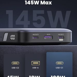 Affichage LED sur le power bank UGREEN 145W