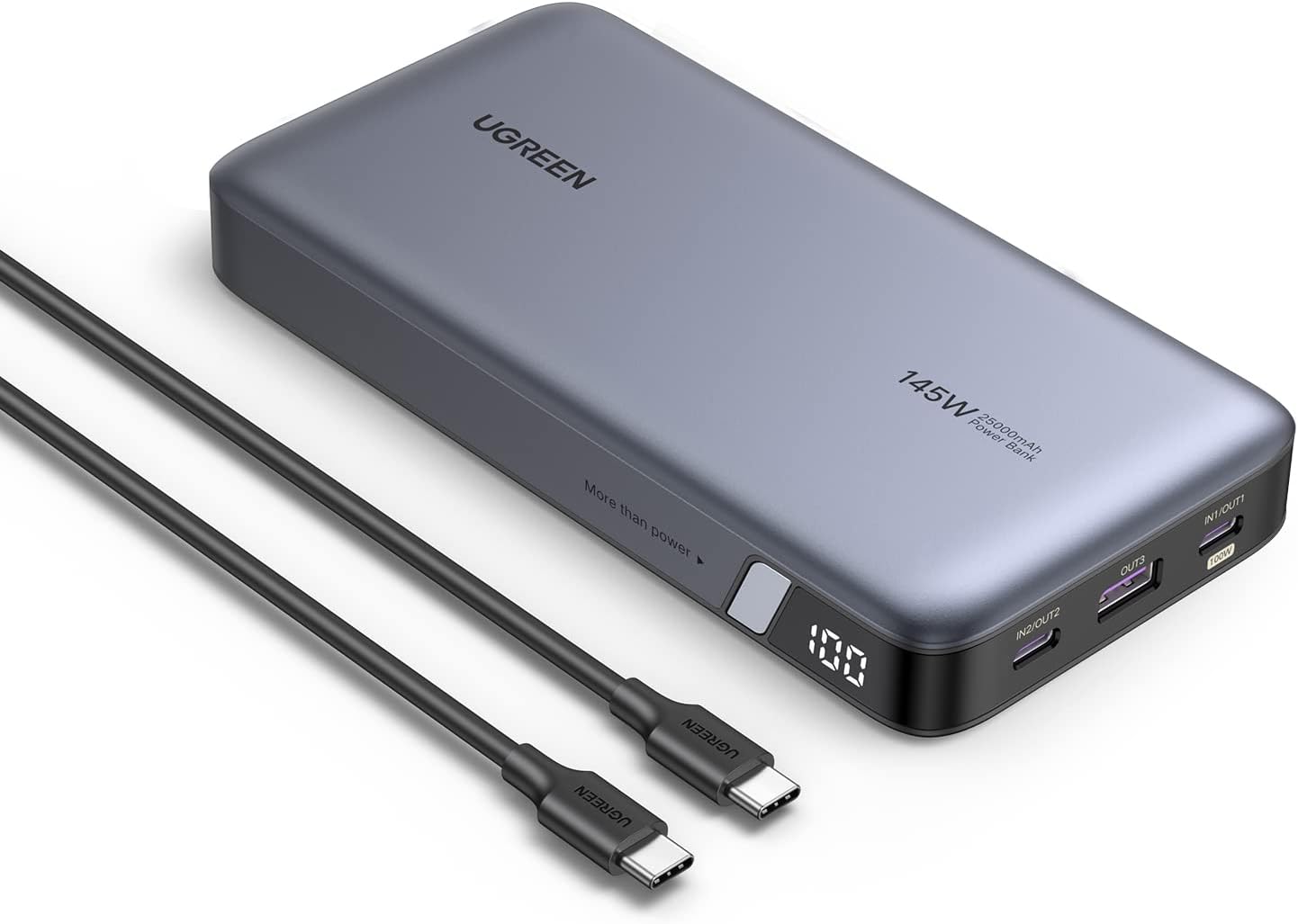 Power Bank 25000mAh, 145W avec câbles USB-C – Ugreen
