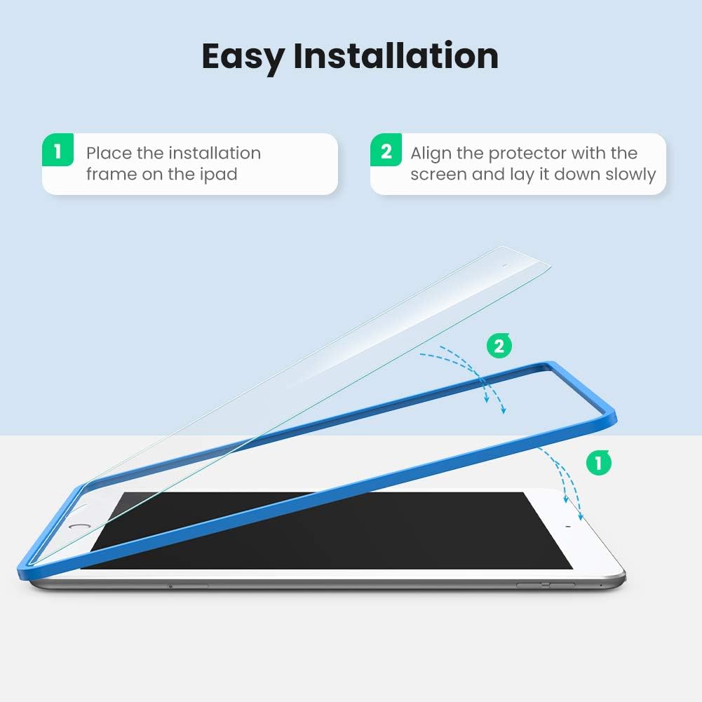 Protecteur d’écran pour iPad 10,2 pouces, 7e génération 2019 avec cadre d’alignement – UGREEN 7