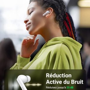 Écouteur Bluetooth avec réduction de bruit, 24H Autonomie,  HiTune T3, Blanc - Ugreen – Image 8