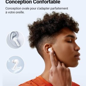 Écouteur Bluetooth avec réduction de bruit, 24H Autonomie,  HiTune T3, Blanc - Ugreen – Image 6