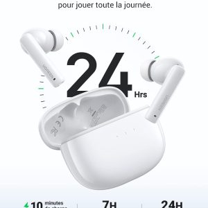 Écouteur Bluetooth avec réduction de bruit, 24H Autonomie,  HiTune T3, Blanc - Ugreen – Image 3