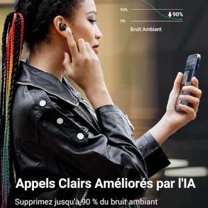 Écouteur Bluetooth avec réduction de bruit, 24H Autonomie,  HiTune T3, Noir - Ugreen – Image 10