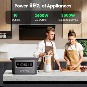 Station électrique portable PowerRoam 2200, FePO4 2048 Wh avec capacité extensible à 12 000 Wh, 6 prises CA 2400 W - Ugreen – Image 4