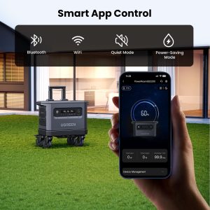 Station électrique portable PowerRoam 2200, FePO4 2048 Wh avec capacité extensible à 12 000 Wh, 6 prises CA 2400 W - Ugreen – Image 8