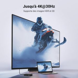 Commutateur(Switch) HDMI 4K 30Hz, 3 entrées 1 sortie 1080P 60Hz 3D avec télécommande IR -  Ugreen – Image 3