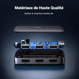 Commutateur(Switch) HDMI 4K 30Hz, 3 entrées 1 sortie 1080P 60Hz 3D avec télécommande IR -  Ugreen – Image 7